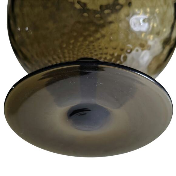 50s Rare Black Glass MCM Mid-Century Modern Huge Base Optical Vase Empoli Italy - Picture 7 of 8